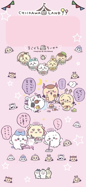 ちいかわ、ハチワレ、うさぎらがピクニックや家事のシーン - 壁紙