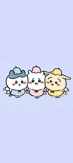 ちいかわ、ハチワレ、うさぎが一緒に飛んでいる - ちいかわ壁紙