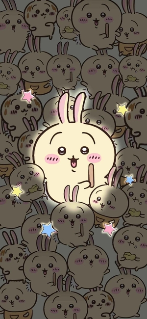 ちいかわキャラクターの中でうさぎが明るく目立つ - ちいかわ壁紙